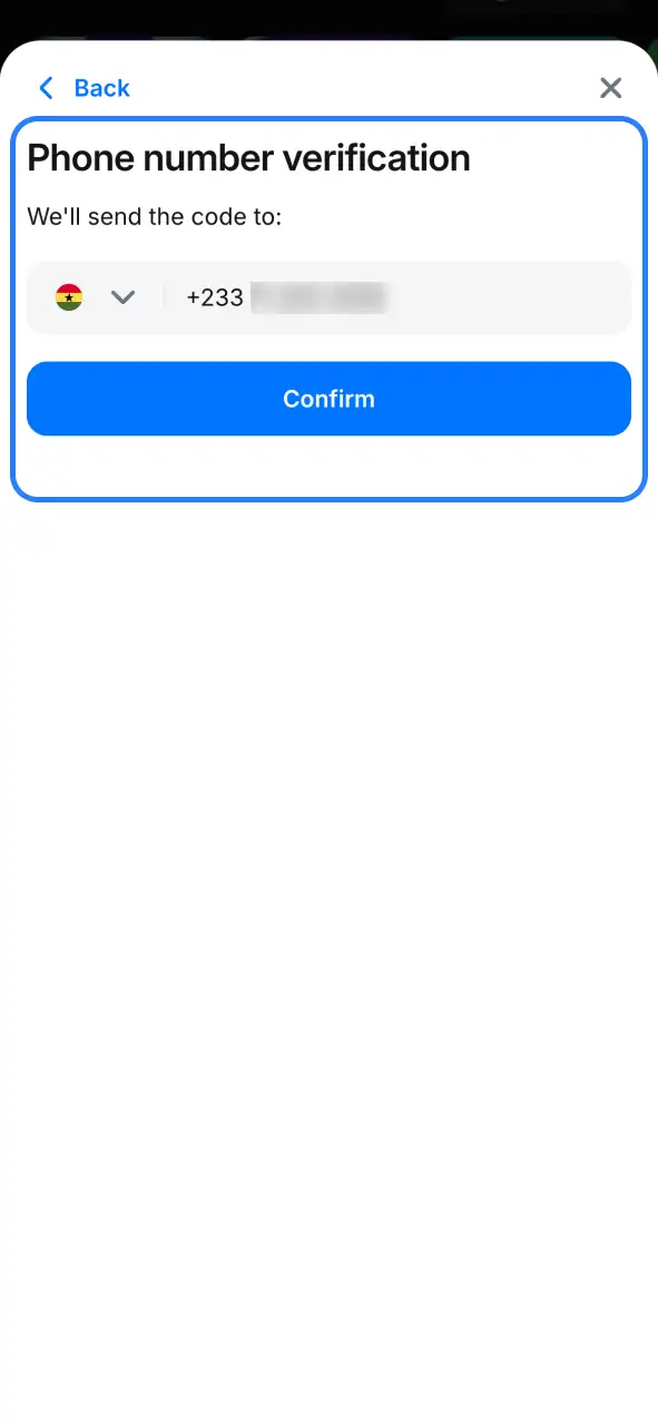 Enter the code sent to your phone or email to verify your 1Win account.