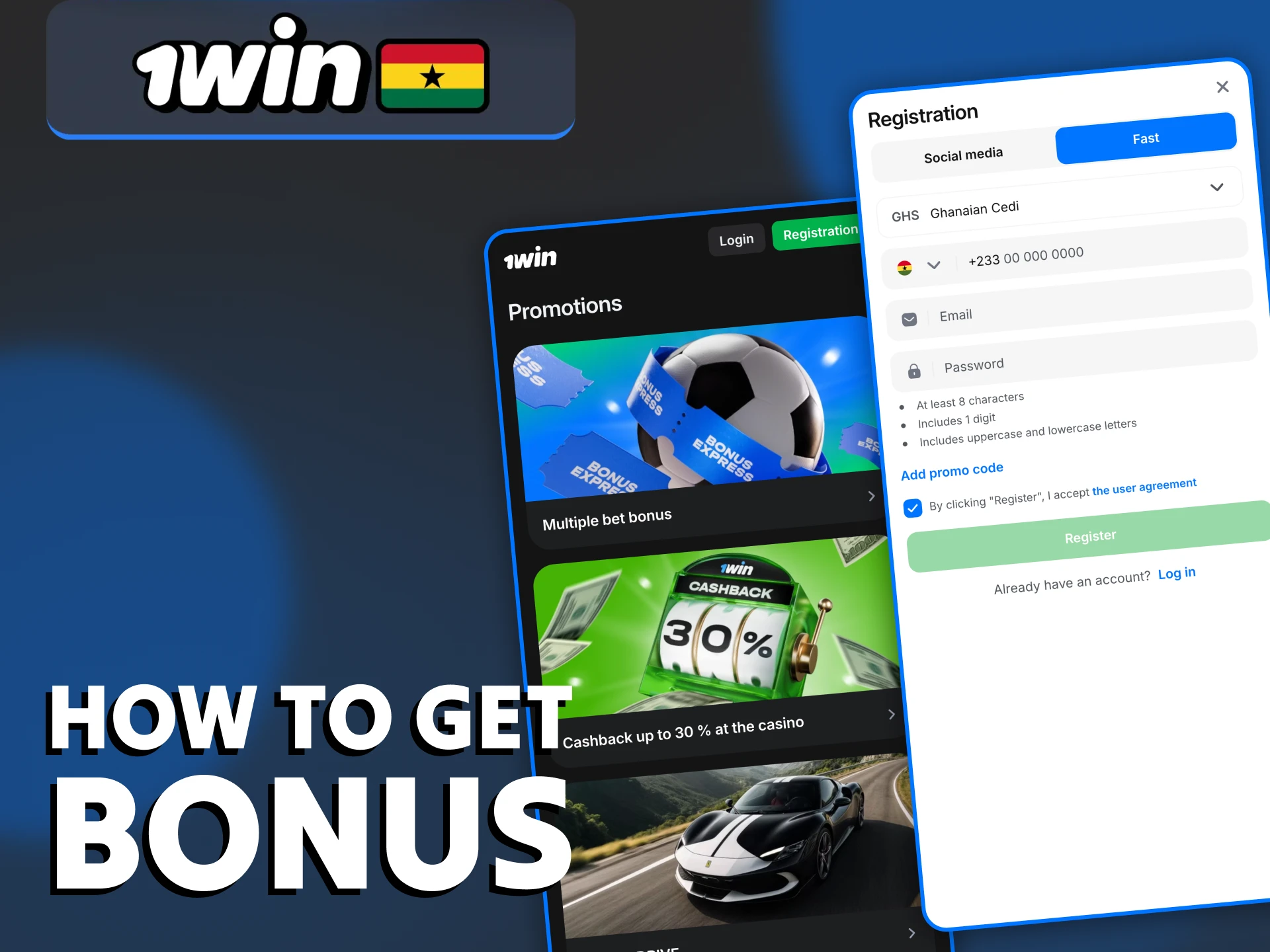Use the instructions on how to use 1Win bonuses.