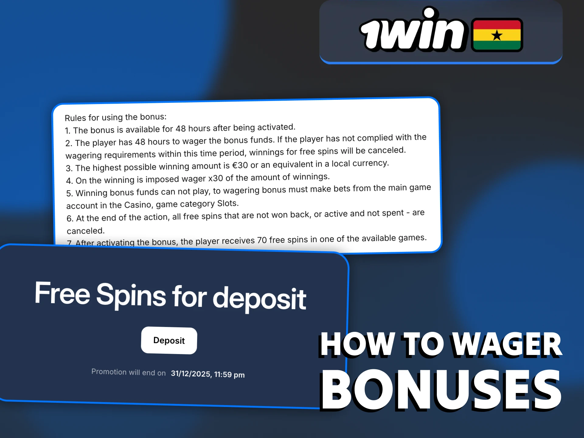 Wager conditions to turn your 1Win bonus into real money.