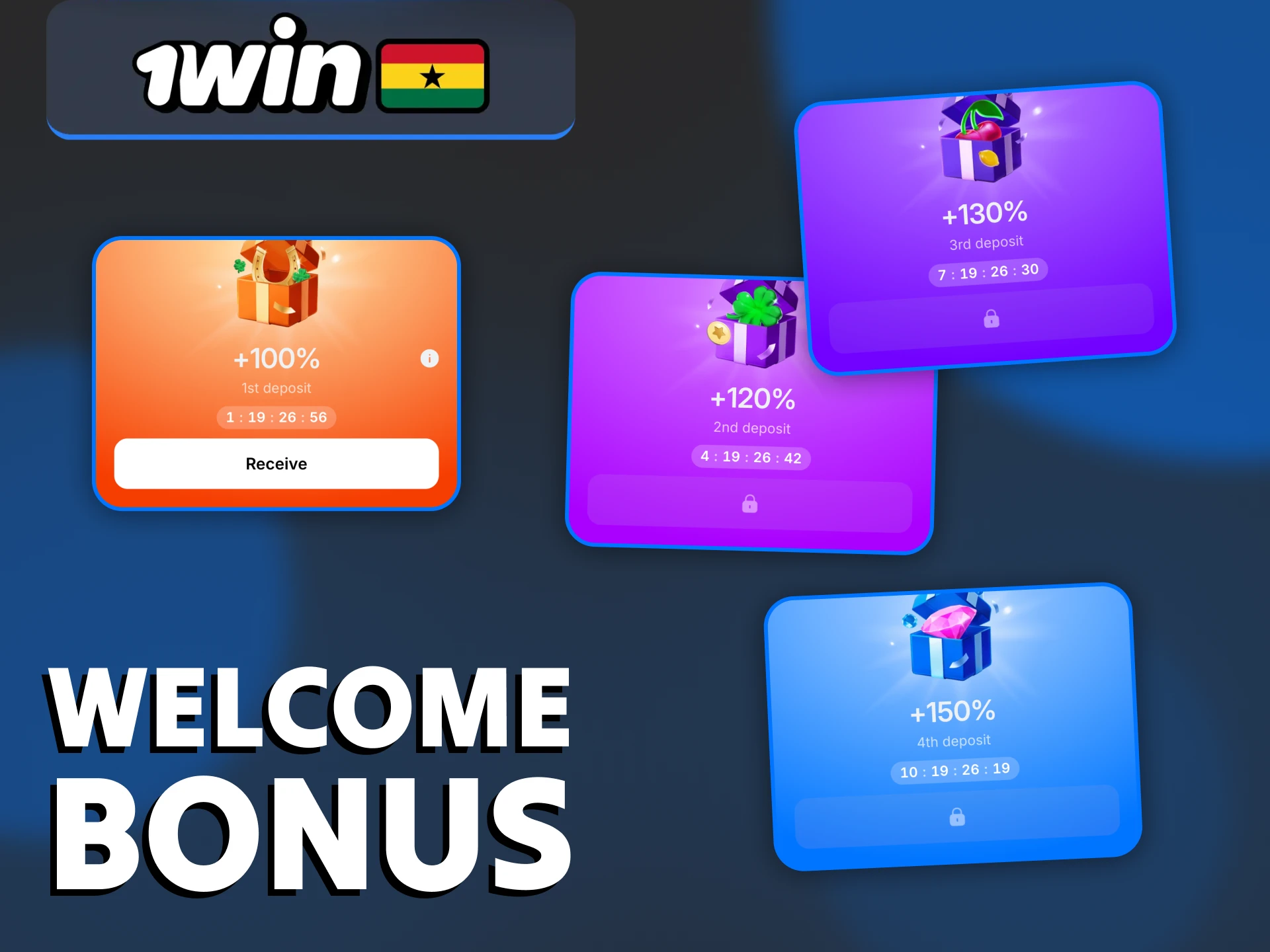 Get 1Win welcome bonus and increase your winnings.