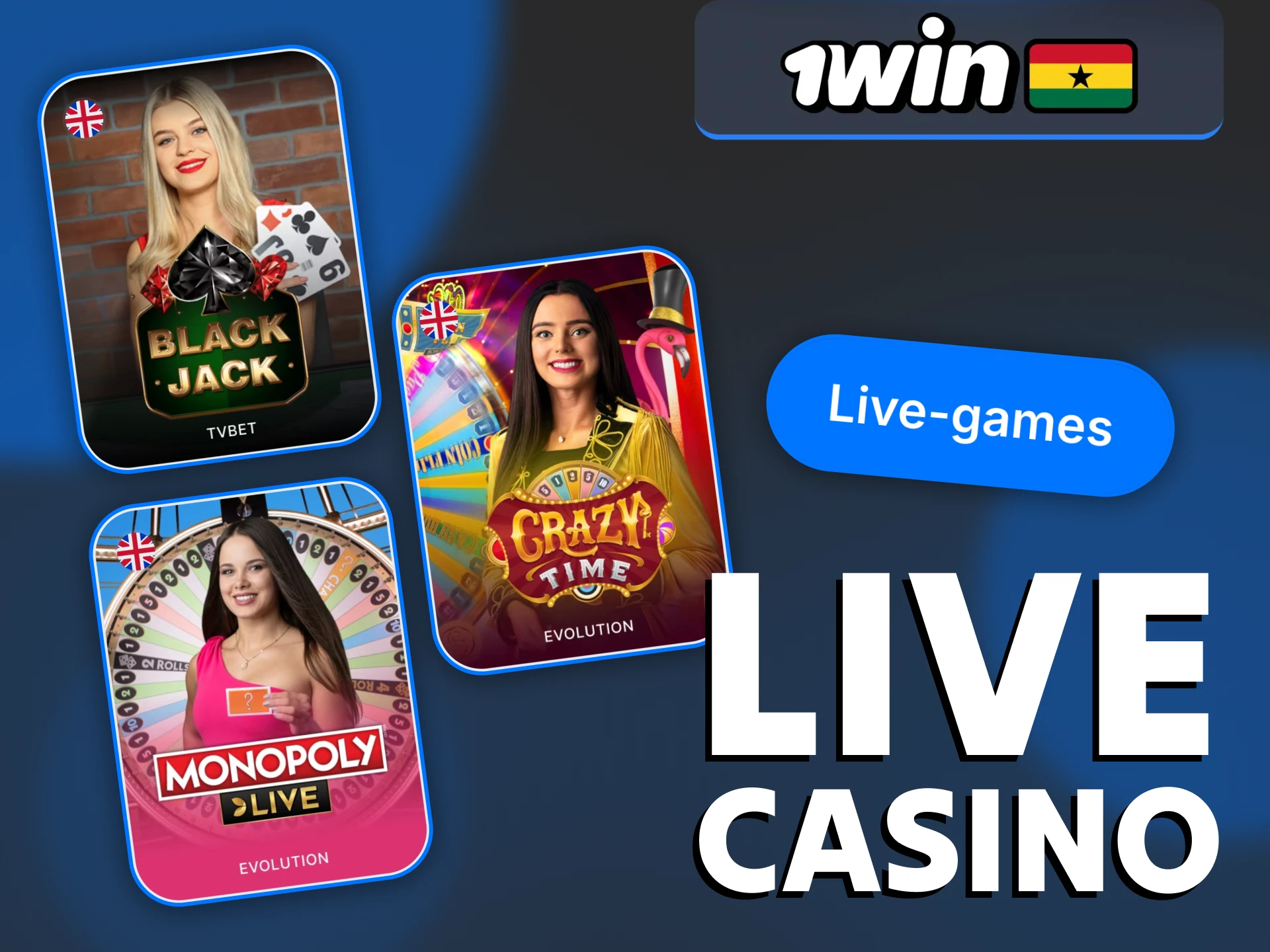 1Win live section brings the atmosphere of a real casino.