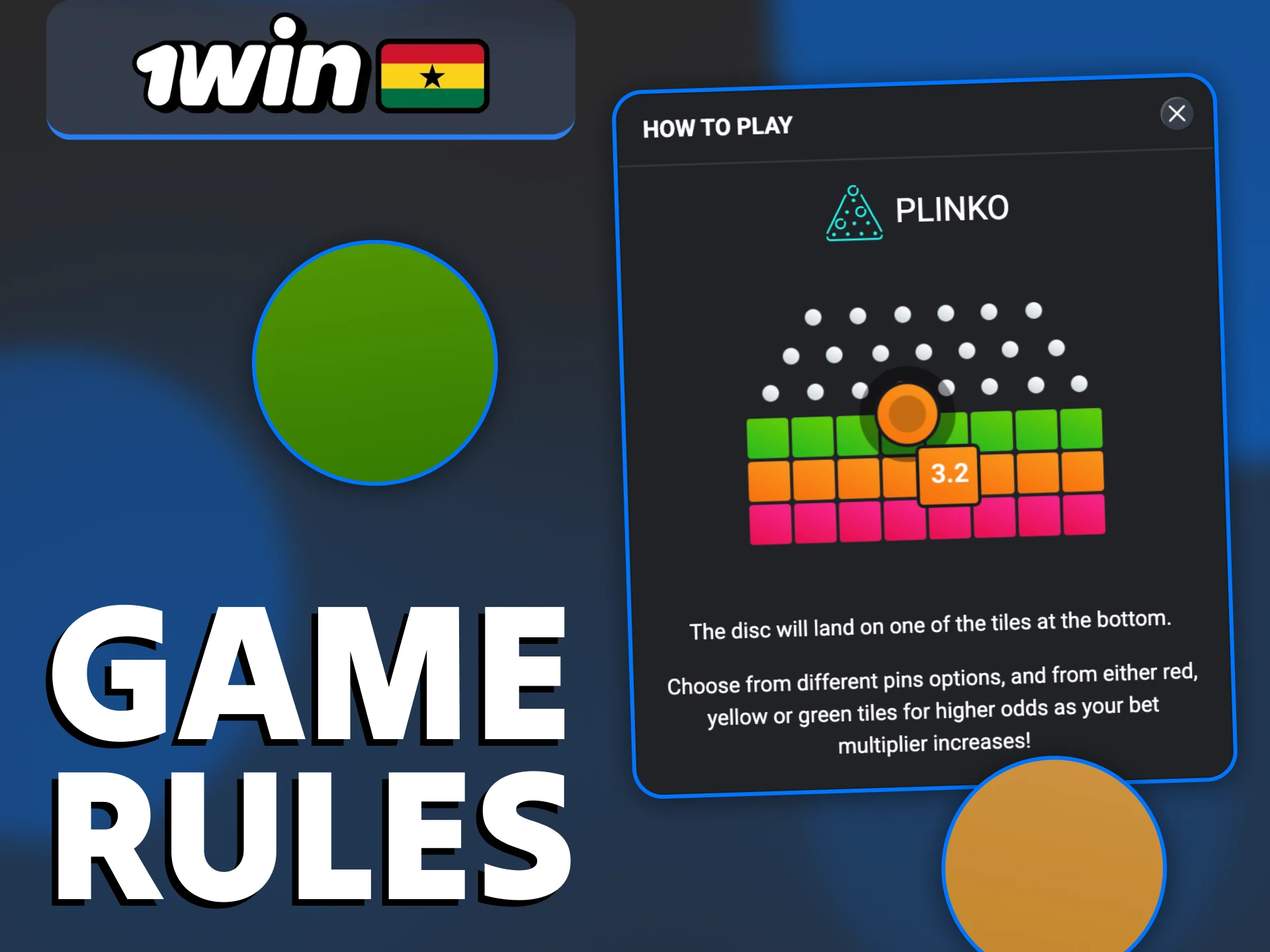 1Win Plinko game rules are simple to understand.