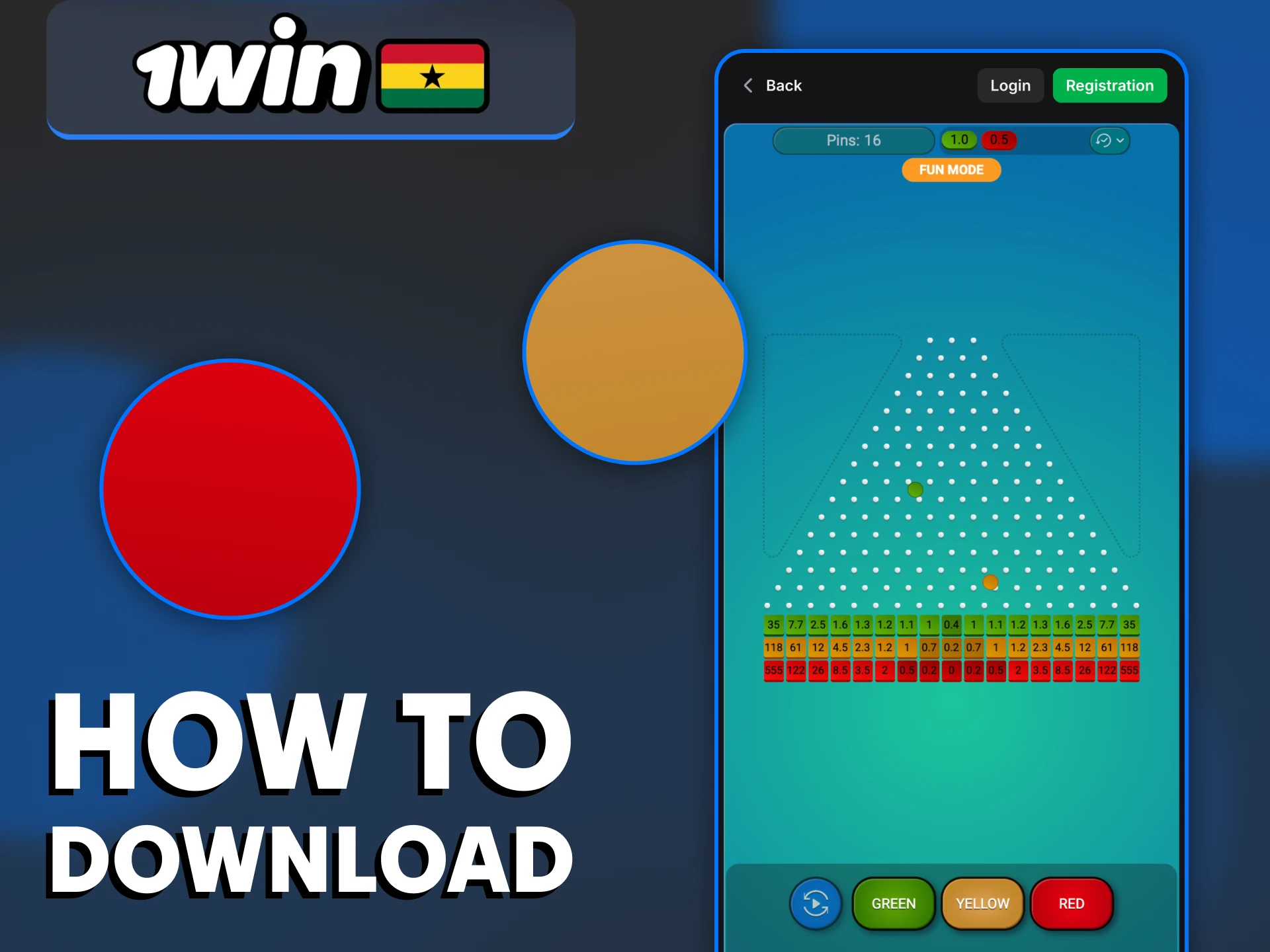 Play your Plinko game on 1Win official mobile app.