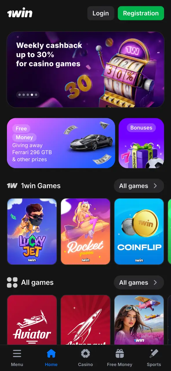 Install 1Win app on Android easily, just open the site and download the APK.