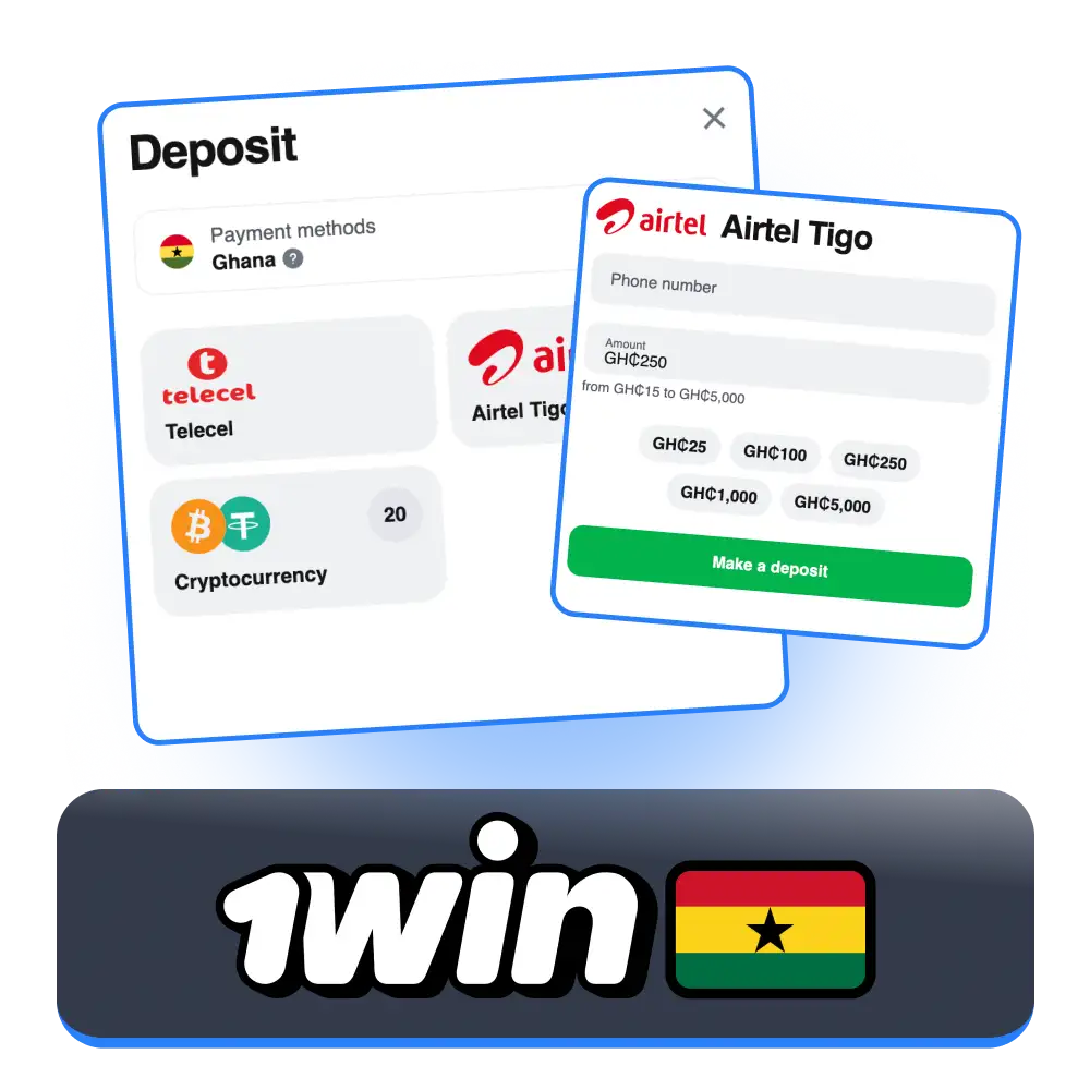 Make a fast and secure deposit at 1Win Ghana today.
