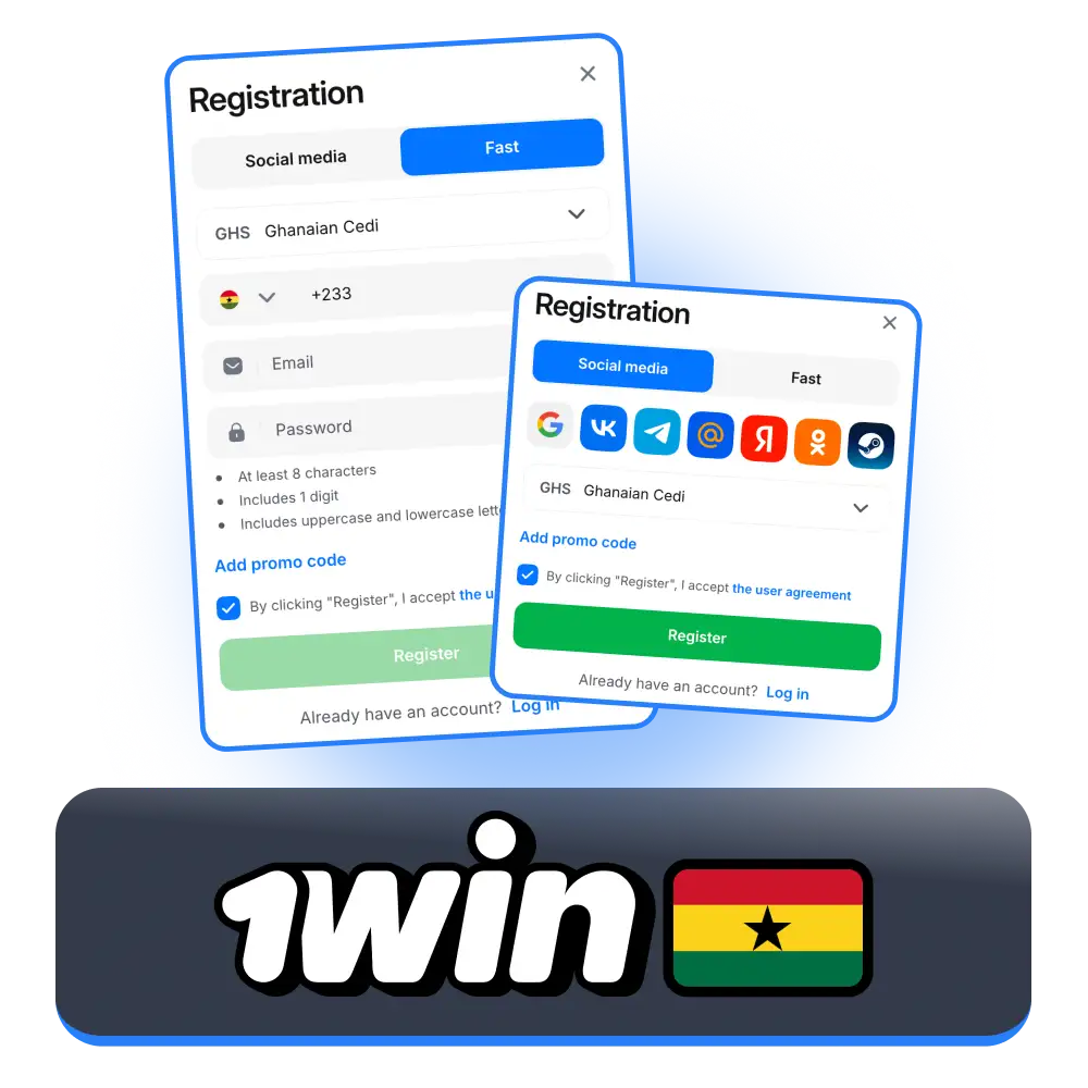 Start betting with 1Win Ghana right after registration.