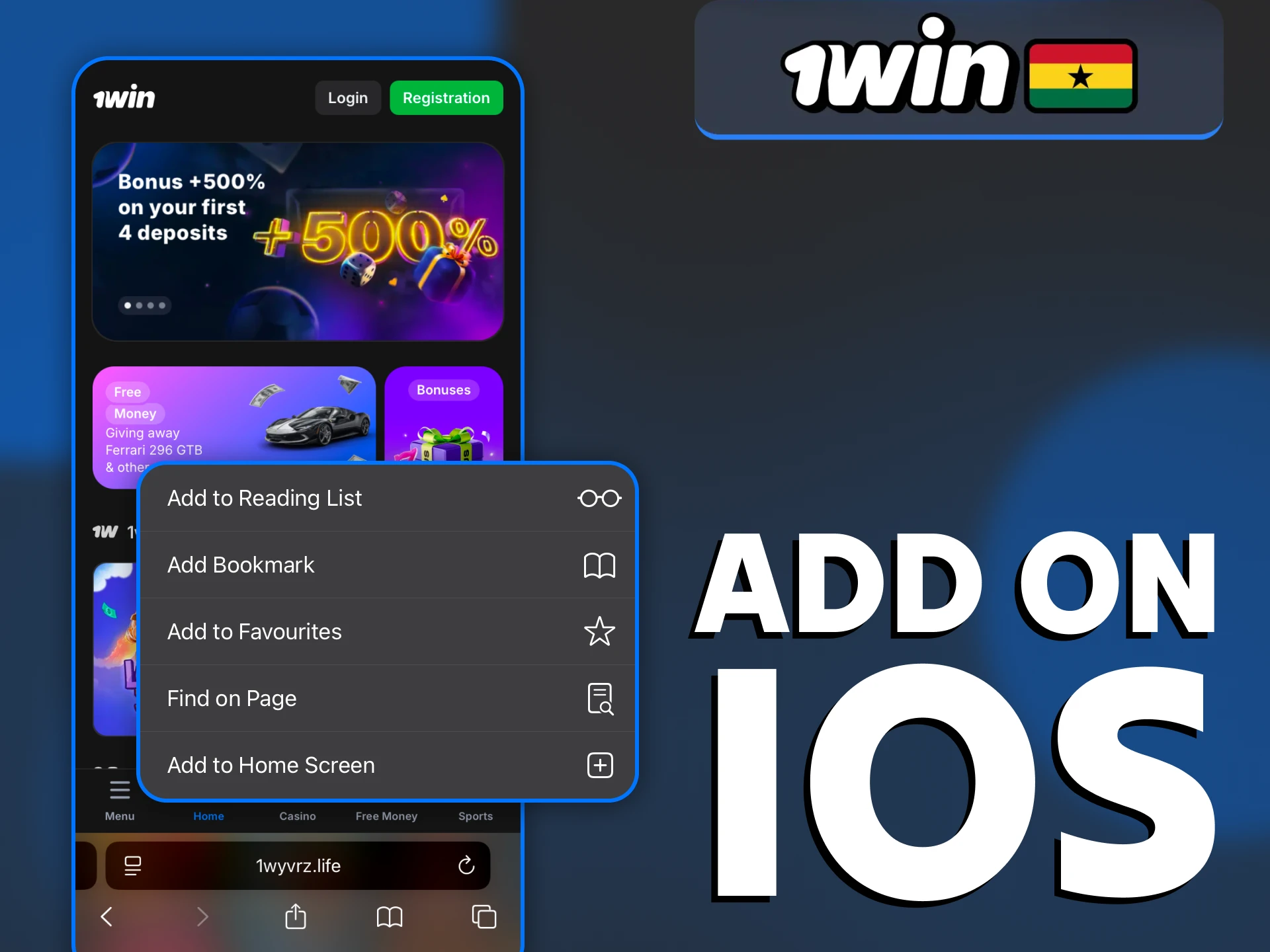 You may save 1Win PWA to your home screen on iOS.