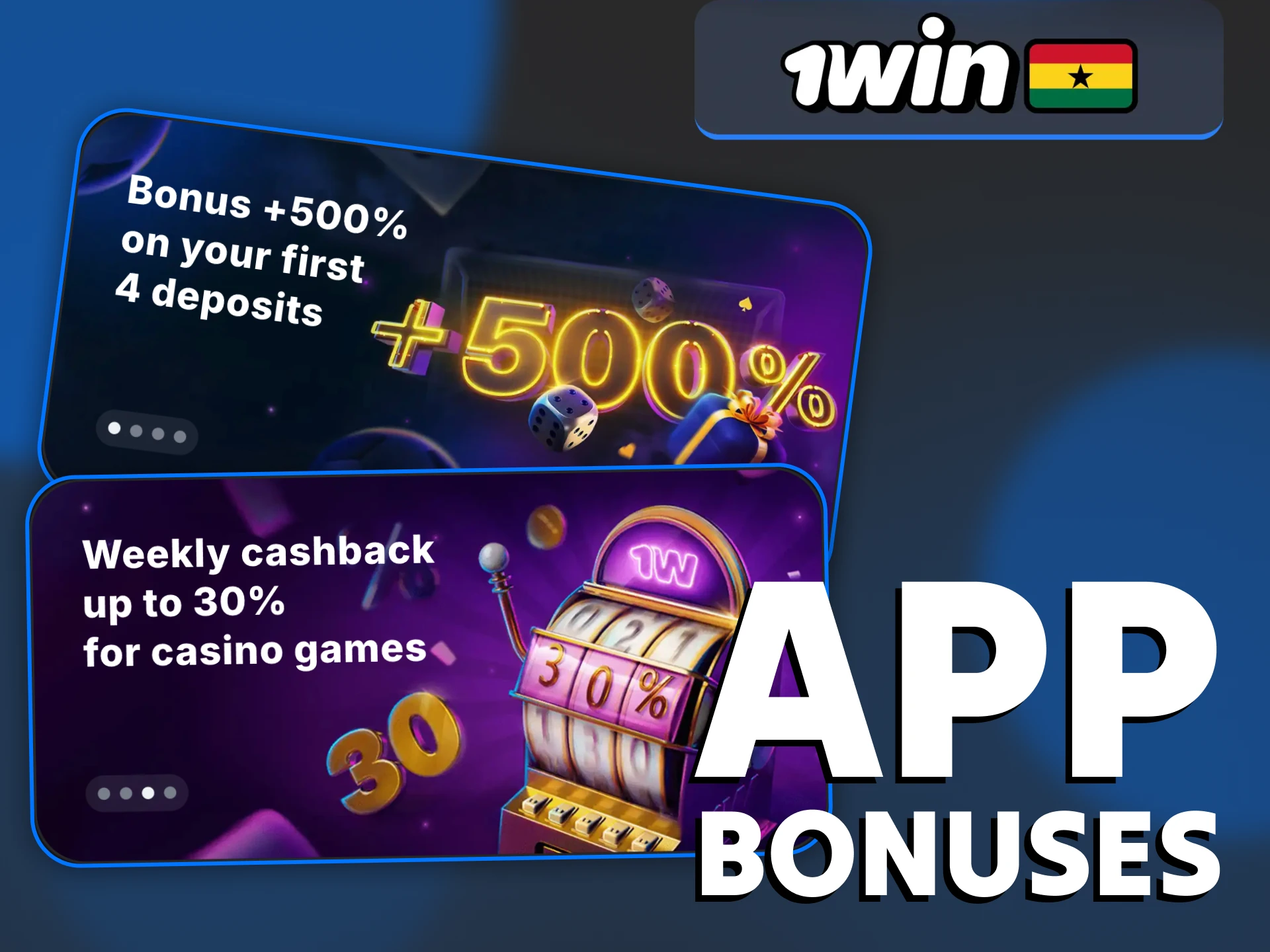 Claim several bonuses in 1Win app after downloading.