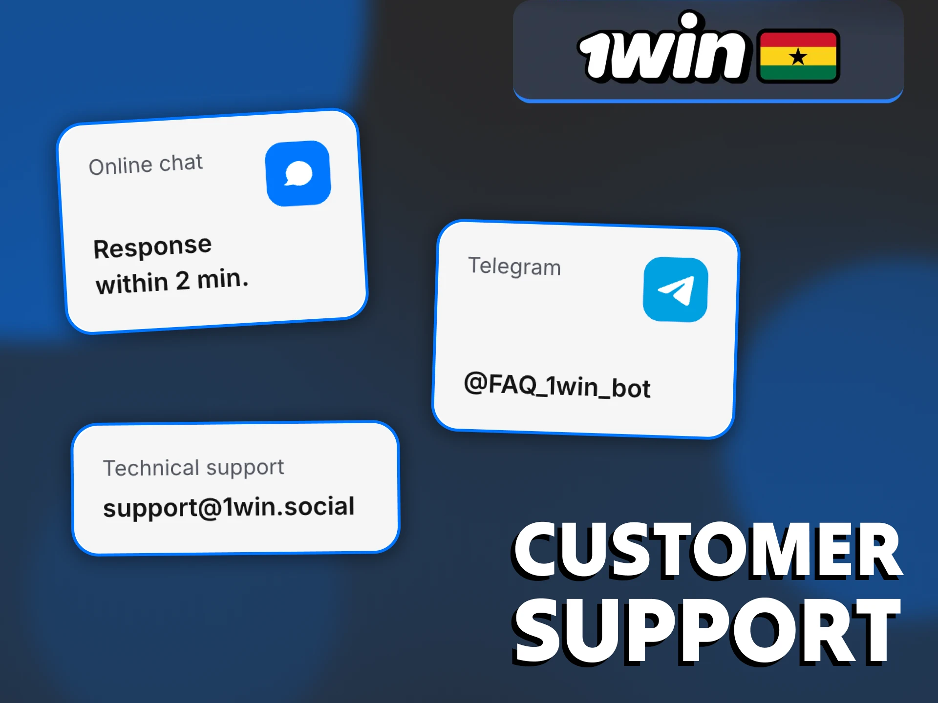 You can reach out 1Win customer support via the app.