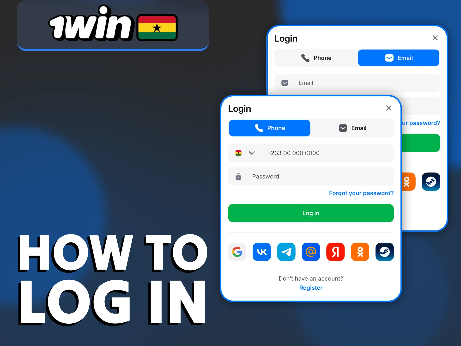 Log in to your 1Win account if you have one.