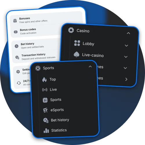 1Win official app offers you easy navigation.