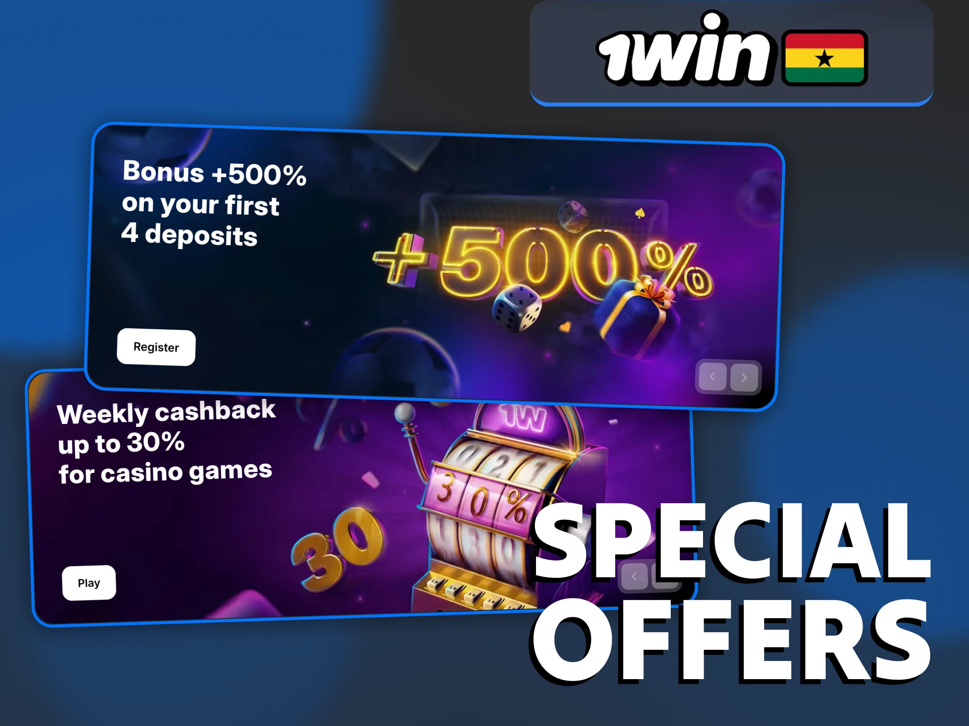 1Win offers you several bonuses for playing Aviator game.