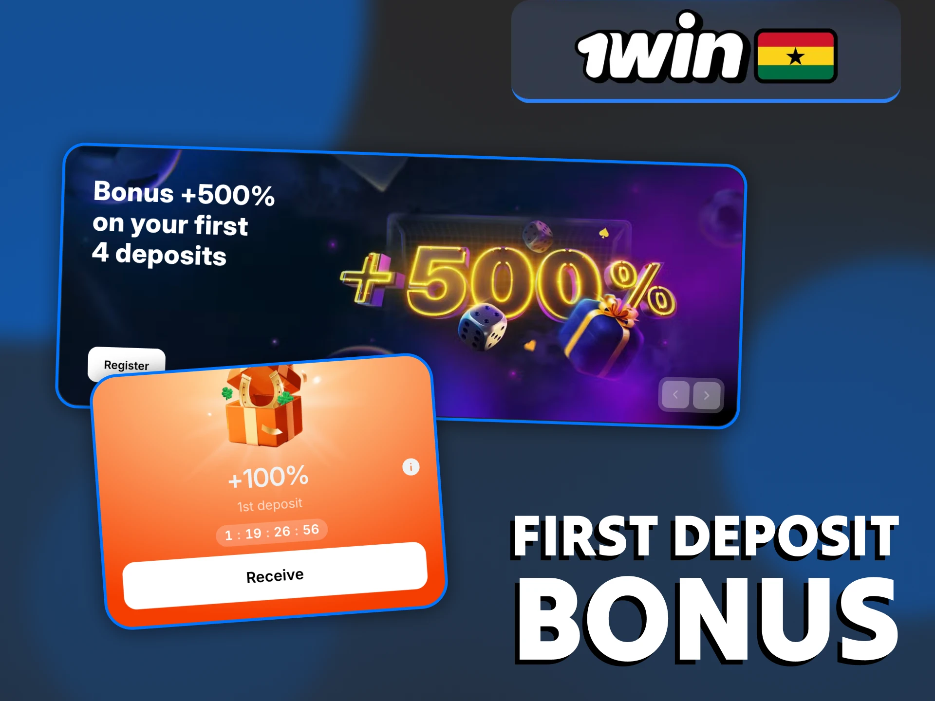 Make a first deposit and get 1Win welcome bonus.