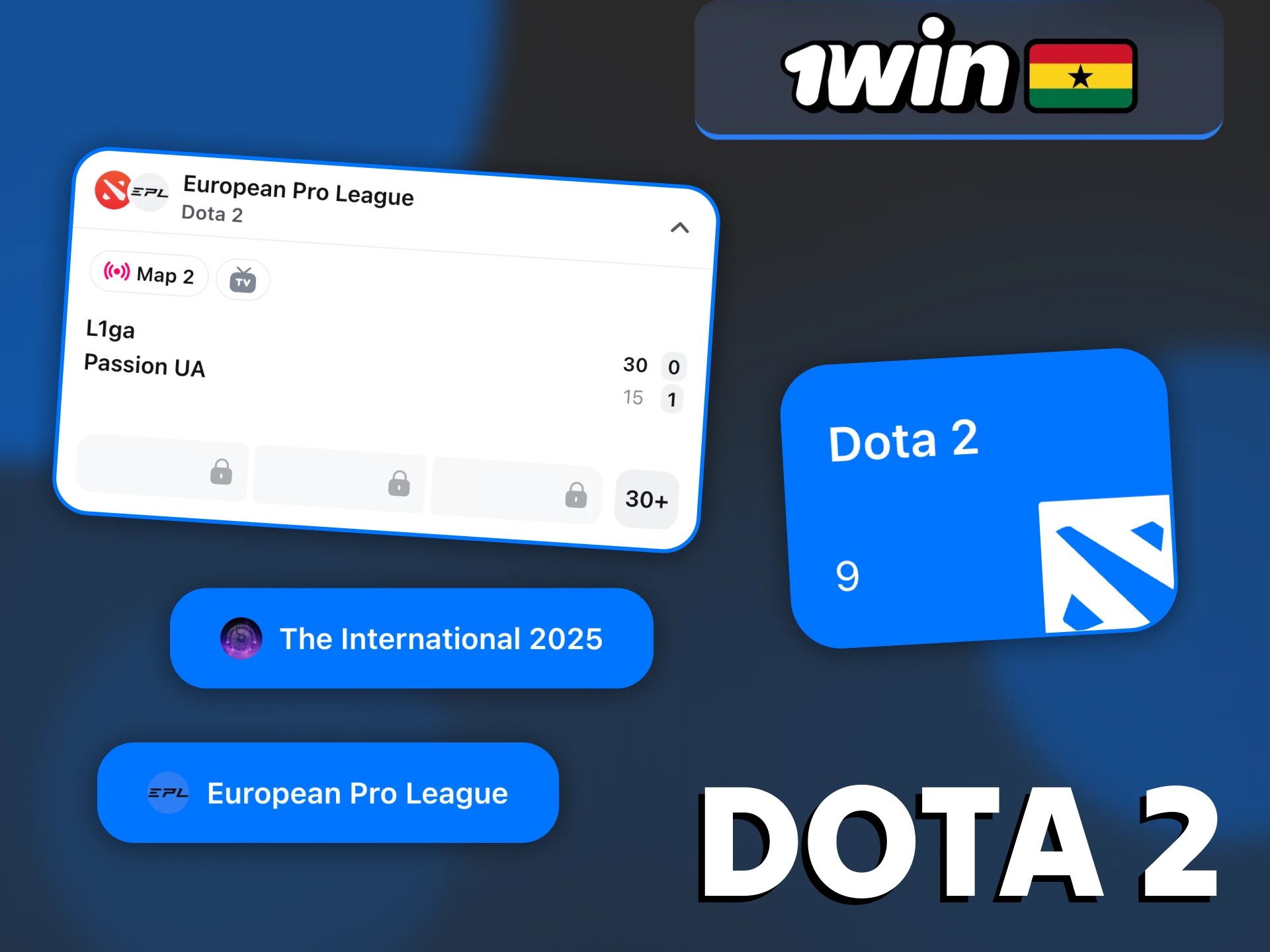 You can place your bets on Dota 2 tournaments at 1Win.