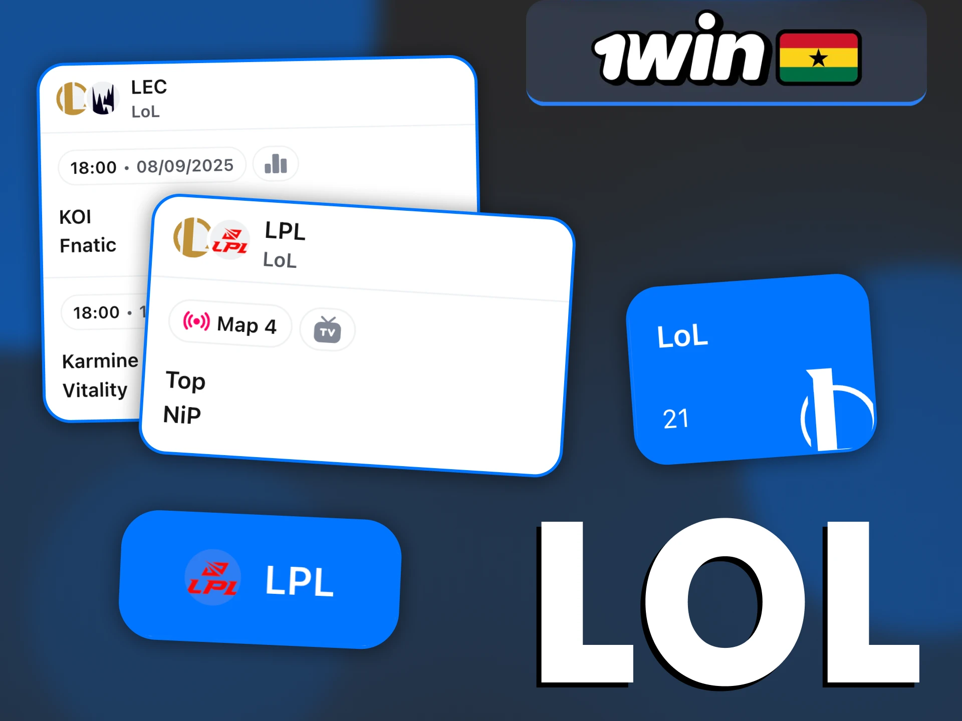 Bet on LOL matches from major leagues at 1Win.