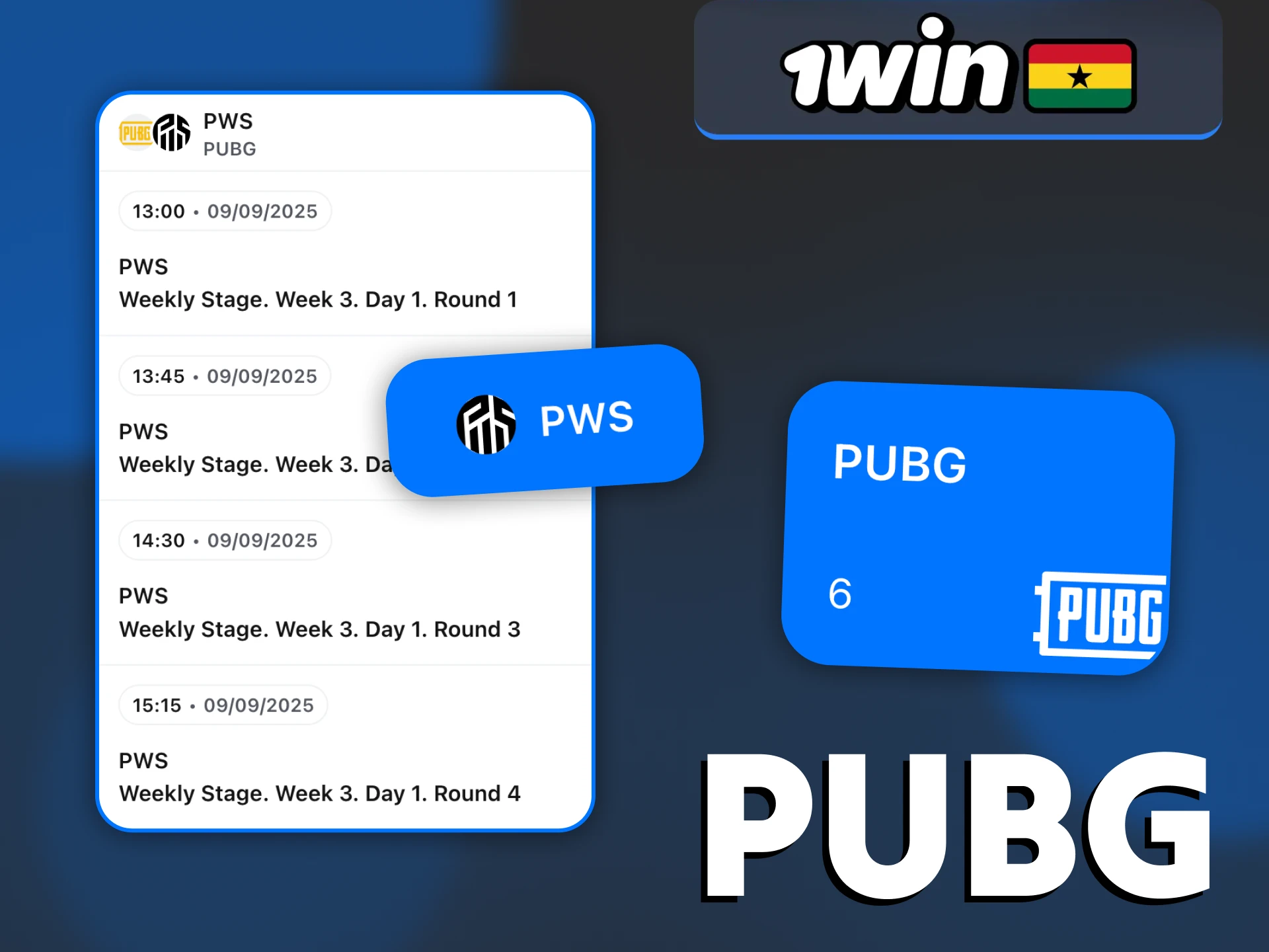 You can bet on PUBG major competitions on 1Win website.