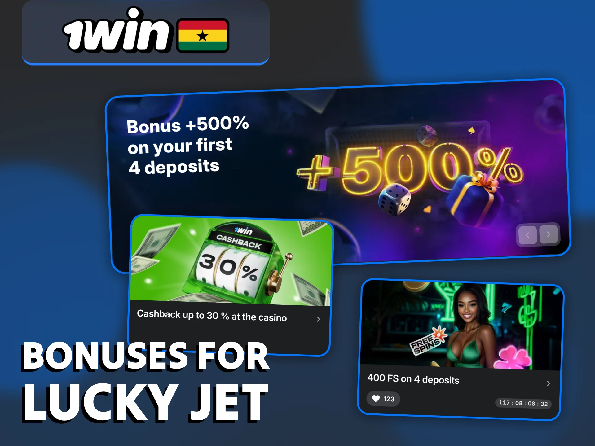 Take advantage of 1Win bonuses when playing Lucky Jet.