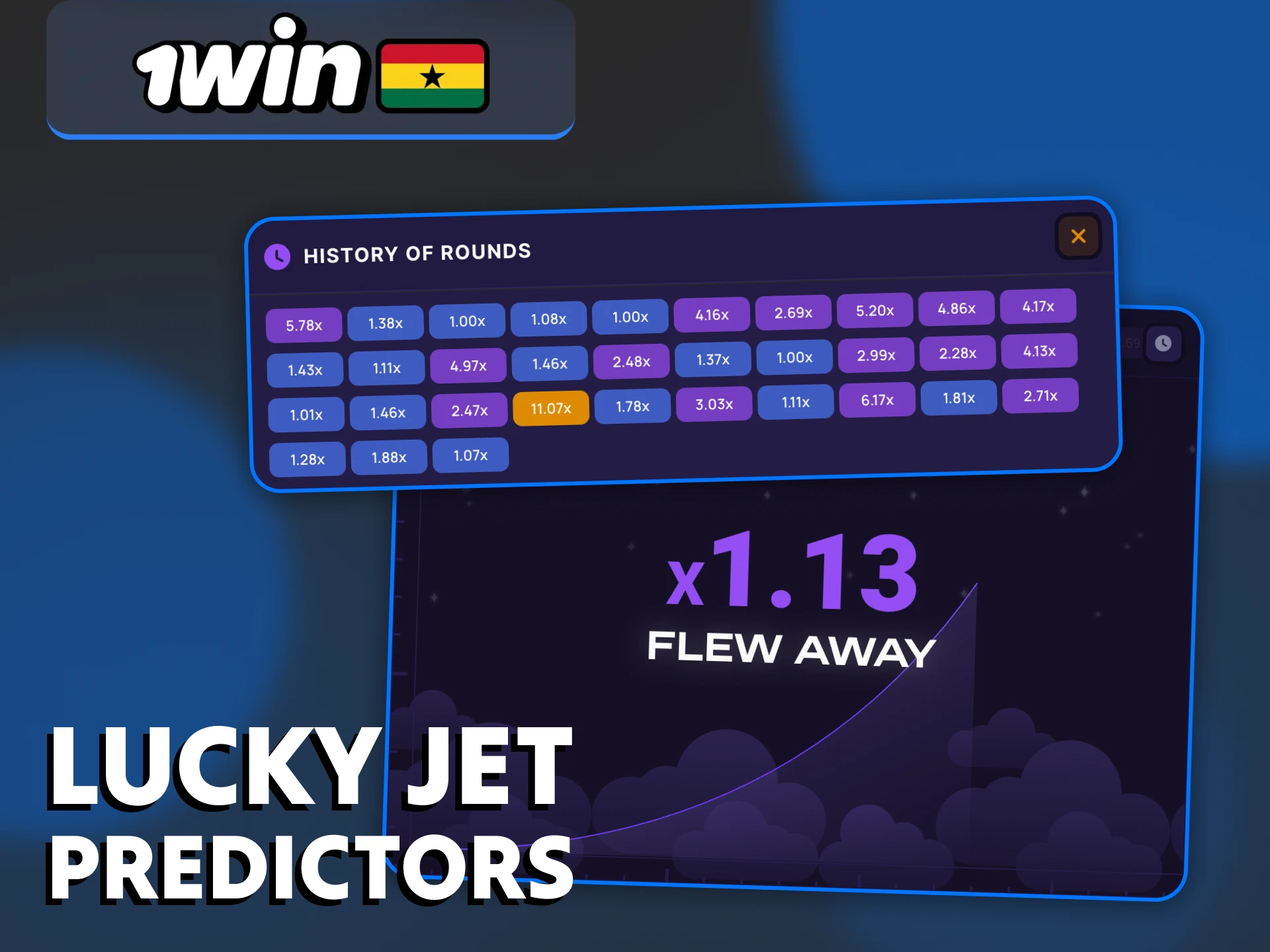 1Win Lucky Jet game results cannot be accurately predicted.