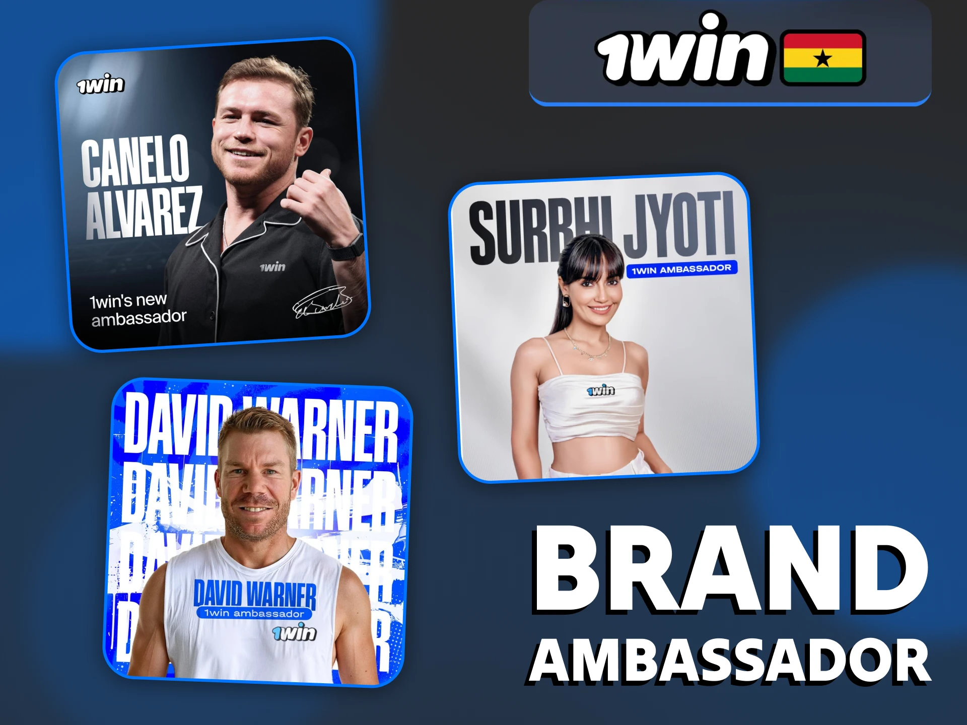 1Win works with famous athletes and personalities.