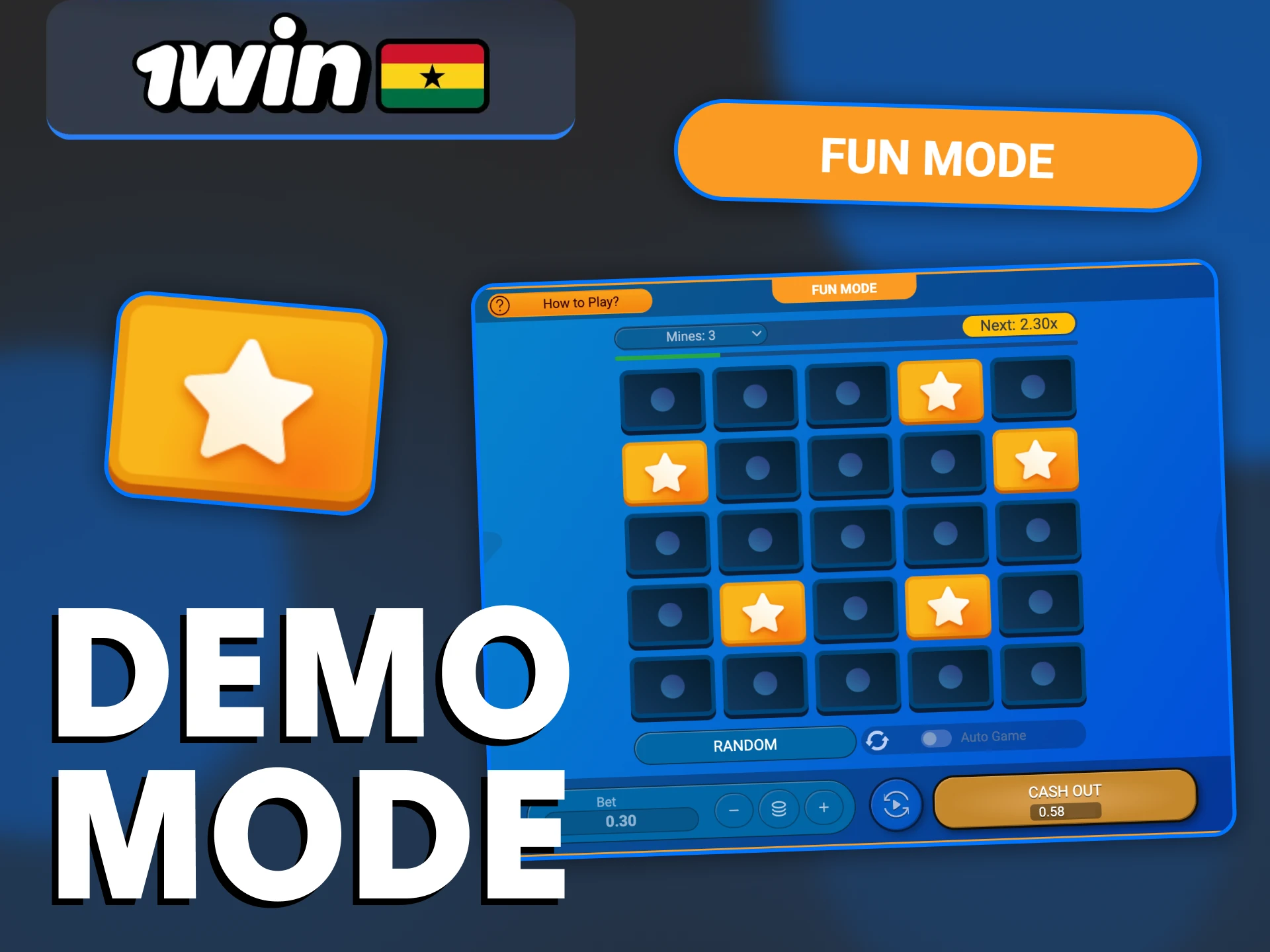 Try the demo version of the 1Win Mines game.