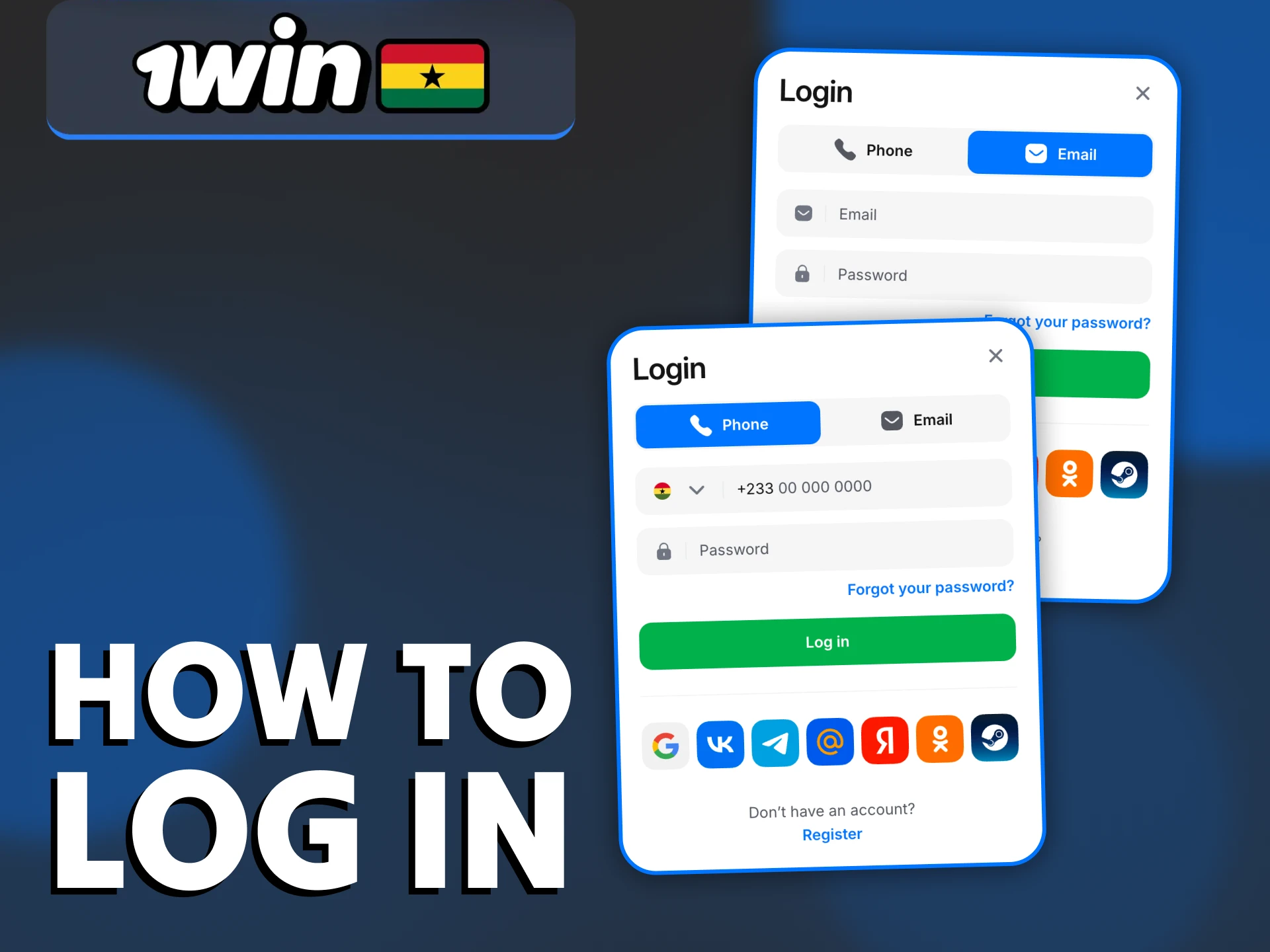 Follow the instructions to log in to your 1Win account.