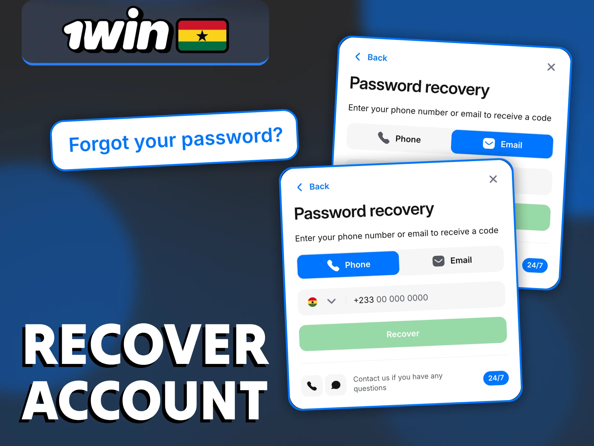 Follow the guide to recover your 1Win account password.