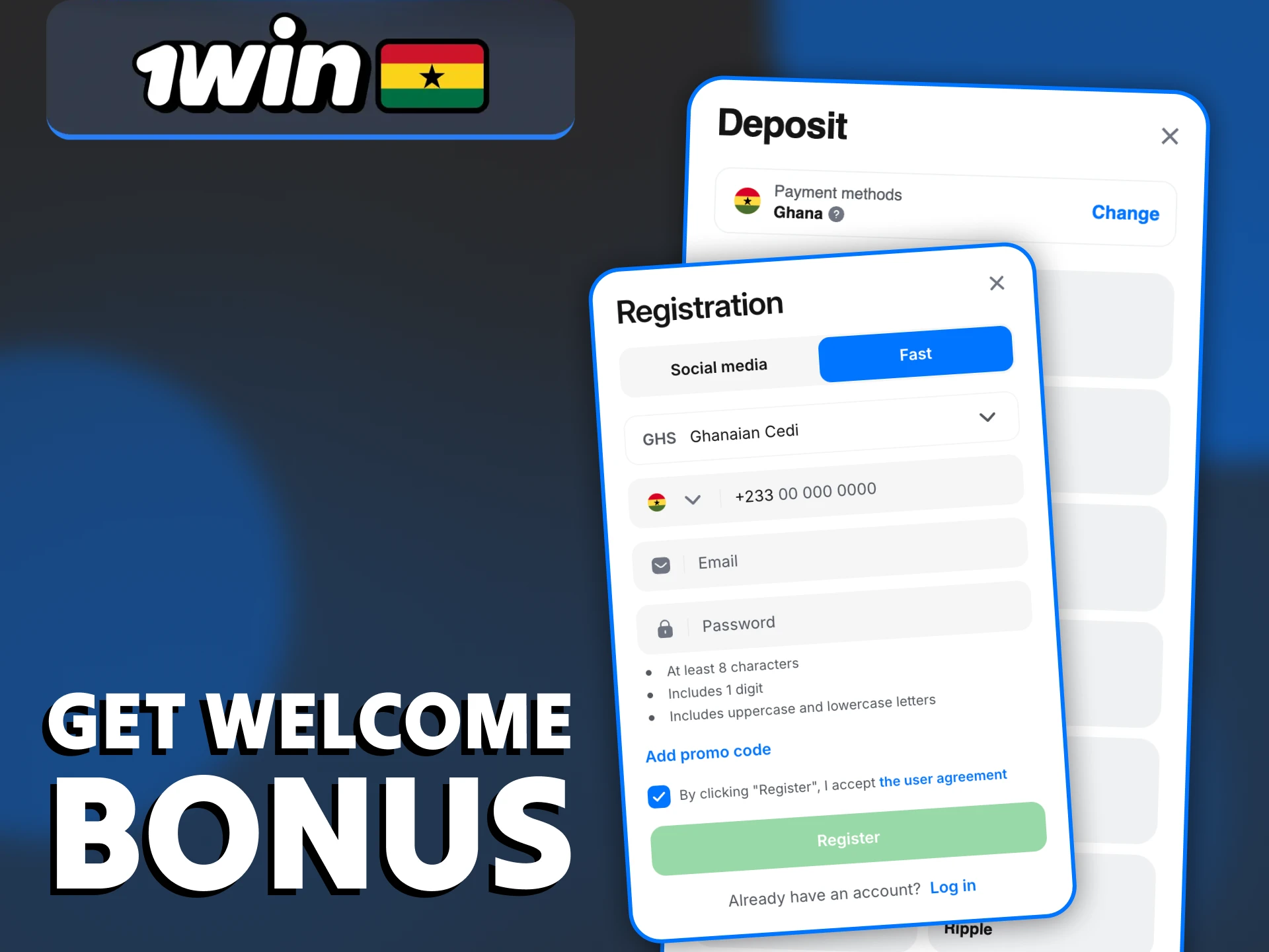 Learn how to get welcome bonus after 1Win registration.